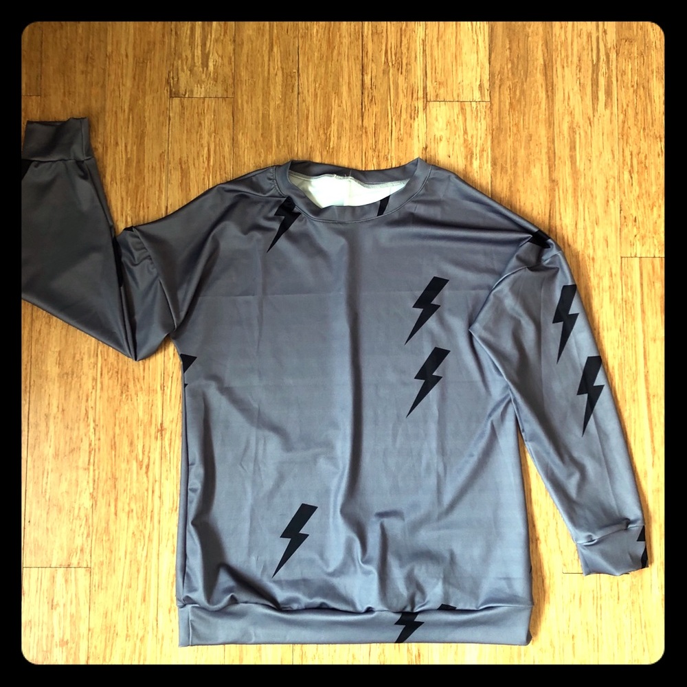 ⚡️ Bolt Printed Round Neck Long Sleeve Sweatshirt